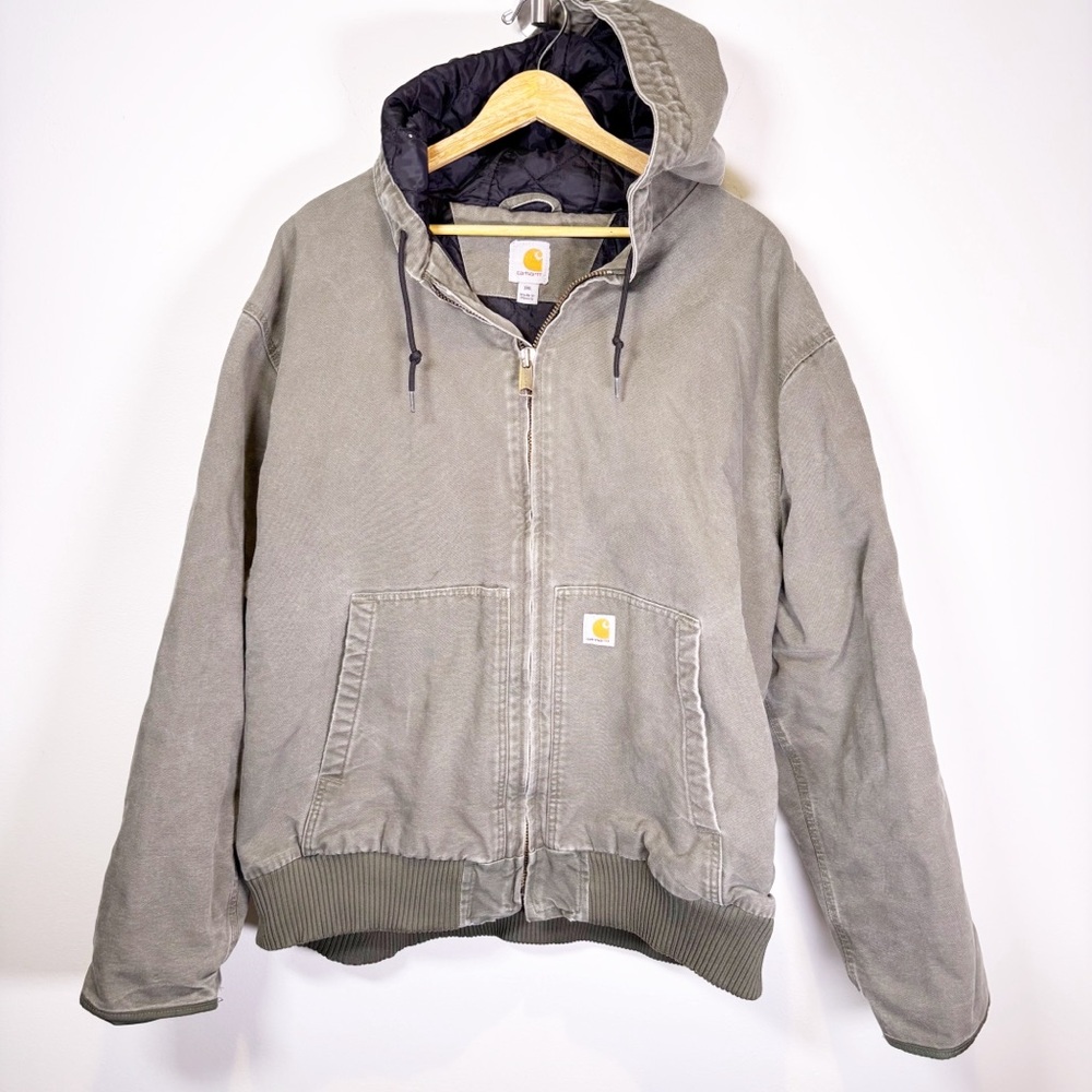 Carhartt Canvas Duck Insulated Hooded Work Coat